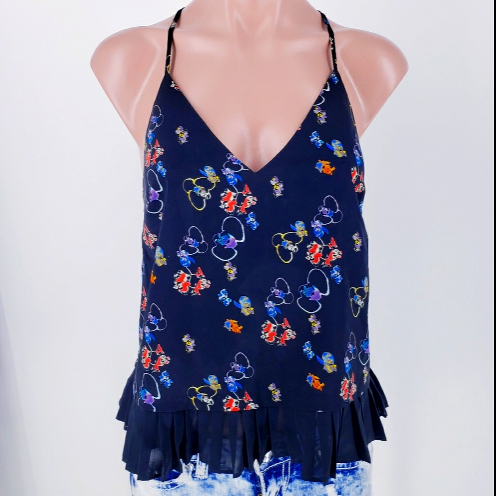 Rebecca Minkoff Floral Pleated Hem Blouse